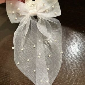 Altar'd State— White Sheer Bow with Pearls